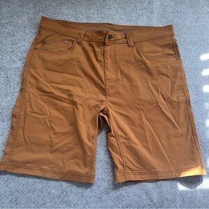 prAna Brown Performance Hiking Shorts Mens 38 Stretch Outdoor Travel